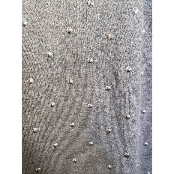 Michael Kors women’s gray viscose angora blend stud ￼ embellished sweater, size - Picture 2 of 4